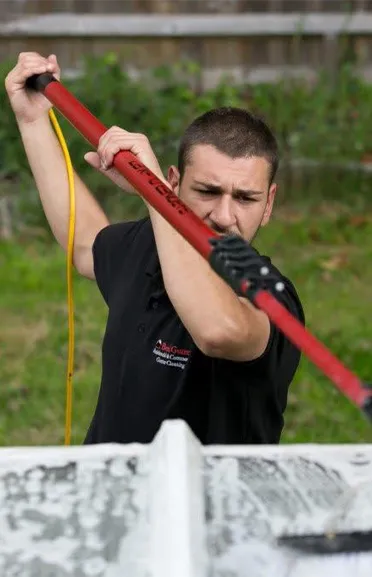 our gutter cleaner in Edinburgh standing by company vehicle